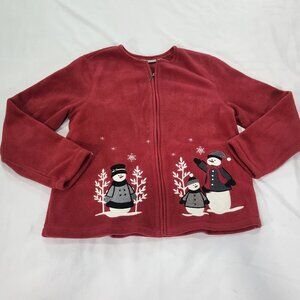 CROFT & BARROW ZipUp Embroidered Christmas Sweater Large
Lot F